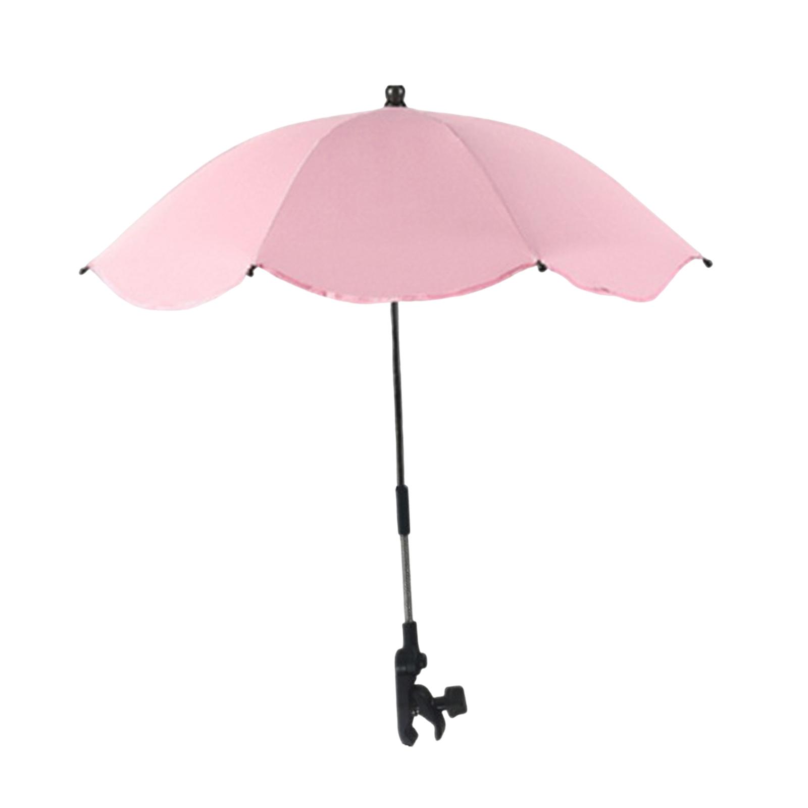 

Clip on Umbrella for Stroller Multifunction Modern Easy to Install Plant Shade for Traveling Fishing Yard Outdoor Sports Camping
