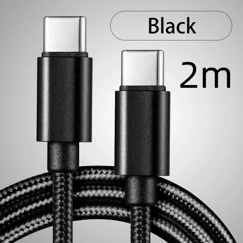66W 5A Nylon 1/2/3Meters Usb C To Type C Fast Charging Cable For Mosr Mobile Phone Charging Cable