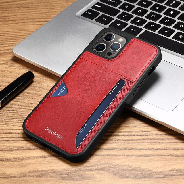 Drop Protection Card Holder Leather Case For Iphone 14 Pro Max 13 Pro 11 12 Anti -Knock Cell Phone Bag For Iphone 14 Plus