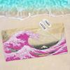 Japanese Wave Art Bath Towel Microfiber Soft Water Absorbing Breathable For Girl Kids Decorative Cartoon Beach Towel