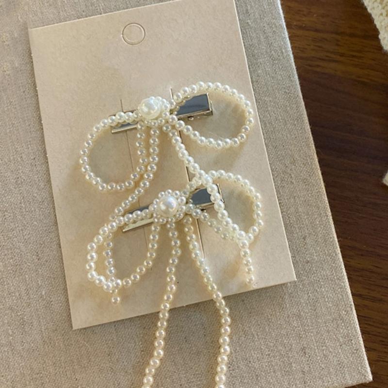 Perlenbesetzte Haarspange Süße Ballett-Blumen-Haarnadel Haarstyling-Dekoration für Mädchen Künstliche Perlen Haarnadel Rutschfeste Klammer