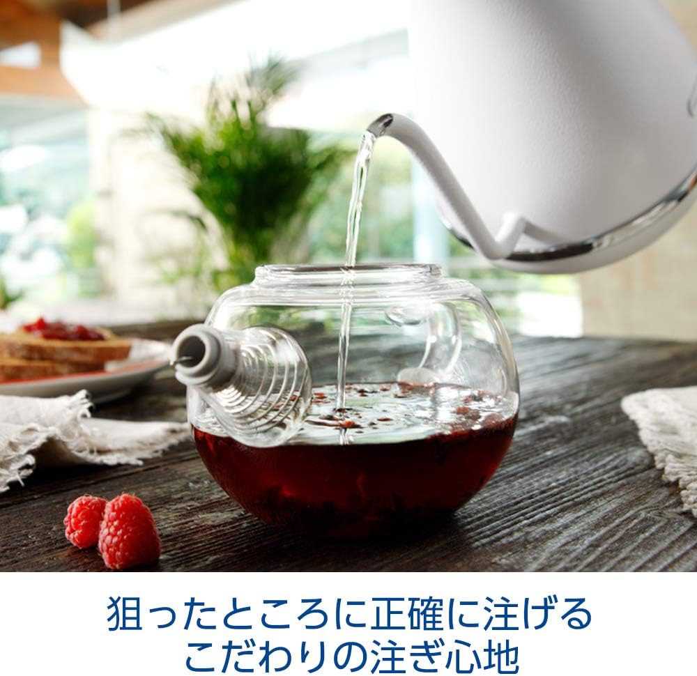 DeLonghi KBOE1230J-W Electric Cafe Kettle with Temperature Setting Function, 1.0 L (1.0 L) White