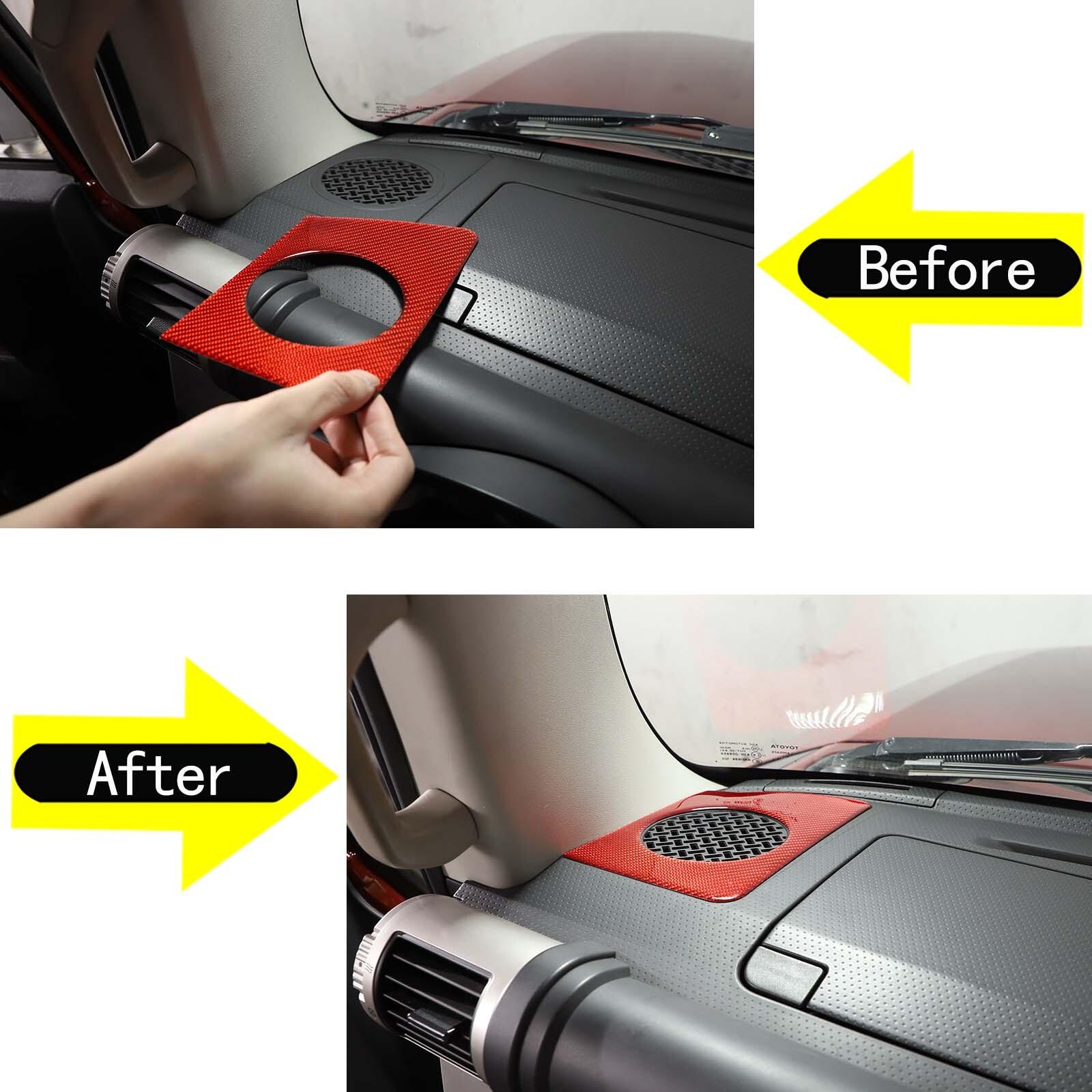 Carbon Fiber dashboard Center speaker panel Trim For Toyota FJ Cruiser 2007-