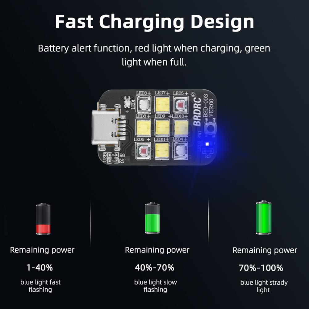 Drone Strobe Light USB Rechargeable Wireless LED Drone Flash Light Turn Signal Indicator Warning Lamp for DJI Avata 2 /Mini 3/4