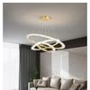 Lamp Gold Chandelier, Modern Chandelier For Dining Room Living Room ,Luxury Acrylic Ring Chandelier Light Fixture Adjustable Han