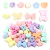 10 Stück Beflockte Acrylperlen Mischfarbe Mehrere Stile Spacer Anhänger Perle für Schmuckherstellung DIY Halskette Ohrringe Haarschmuck