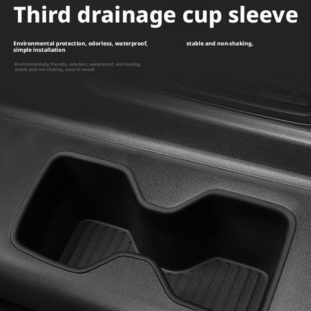 for Hyundai Santa Fe 6/7 Seats 2025 2025 Third Row Door Side Cup Holder Insert Cup Box Shock-Absorbing Storage Tray TPE Tidying