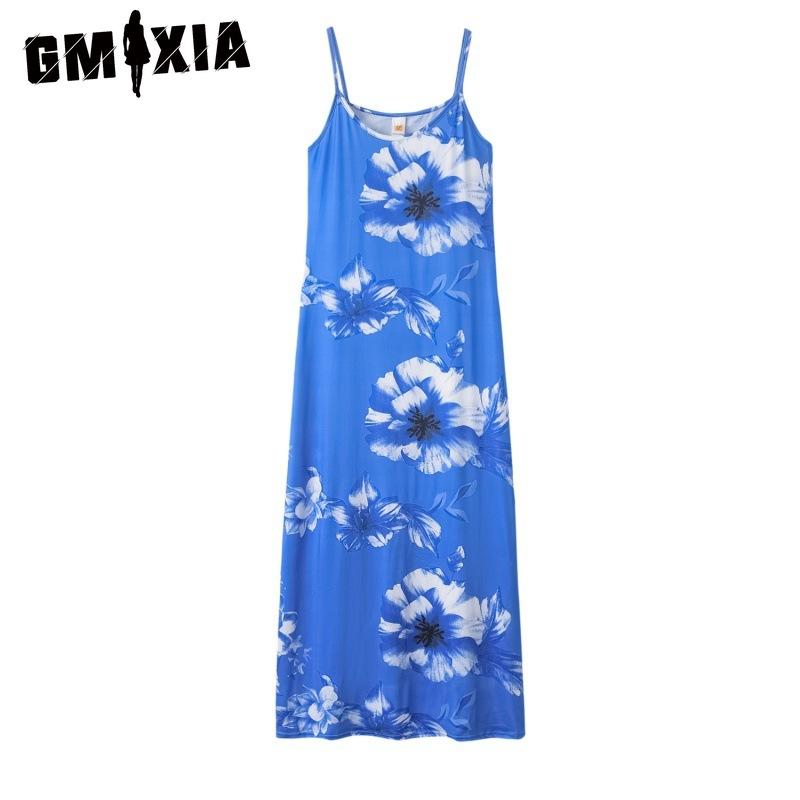 

GMXIA Printed Halter V-Neck Sleeveless Long Dress Sexy Low Cut Printed Floral