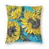 Vincent Van Gogh Sunflowers Pillowcase Polyester Linen Velvet Printed Zip Decor Room Cushion Cover Wholesale