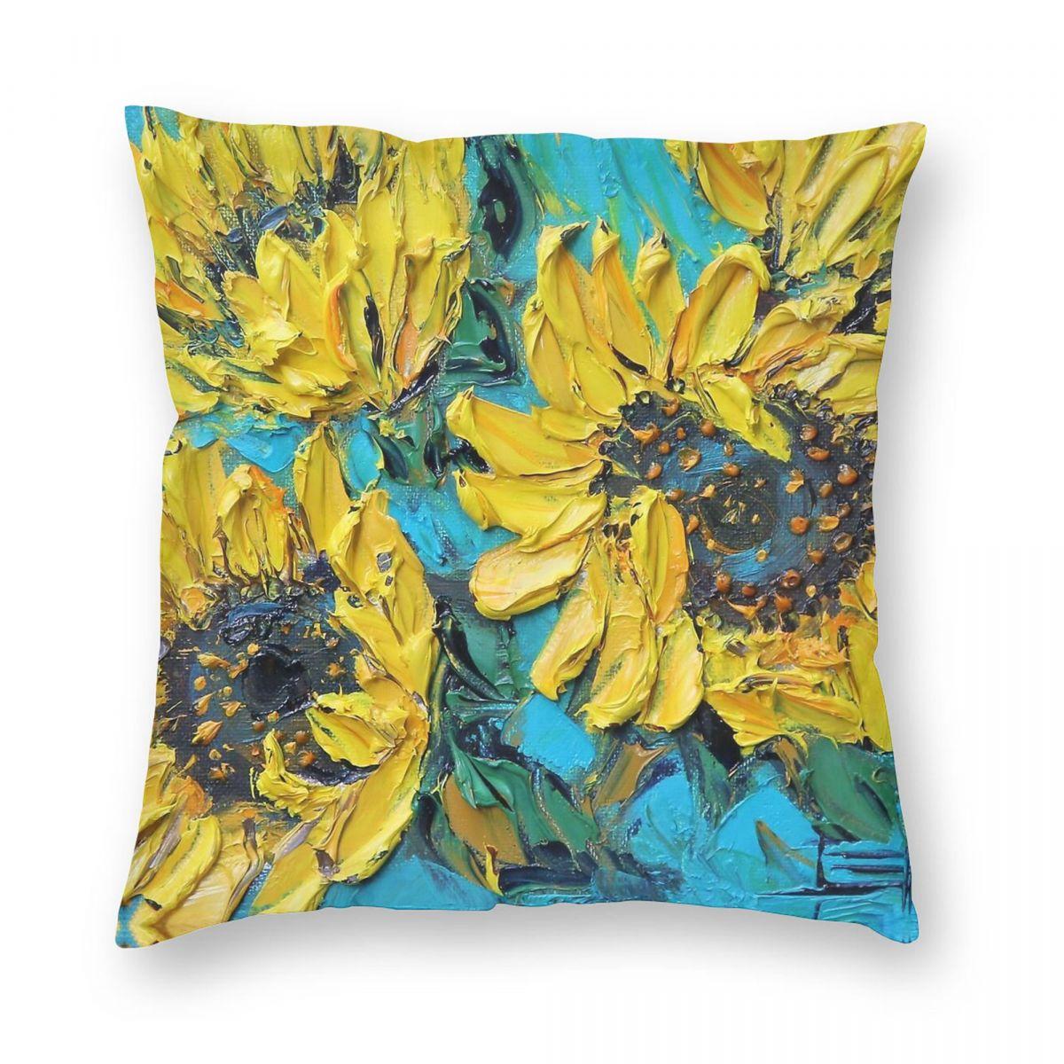 

Vincent Van Gogh Sunflowers Pillowcase Polyester Linen Velvet Printed Zip Decor Room Cushion Cover Wholesale 30x30cm