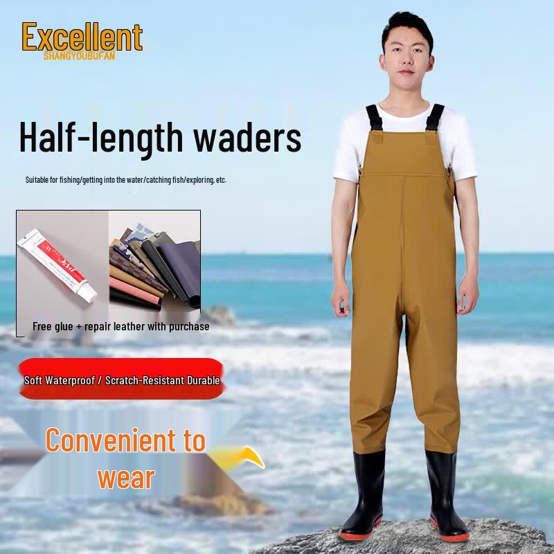 Men s Waterproof Wading Pants with Integrated Boots 42