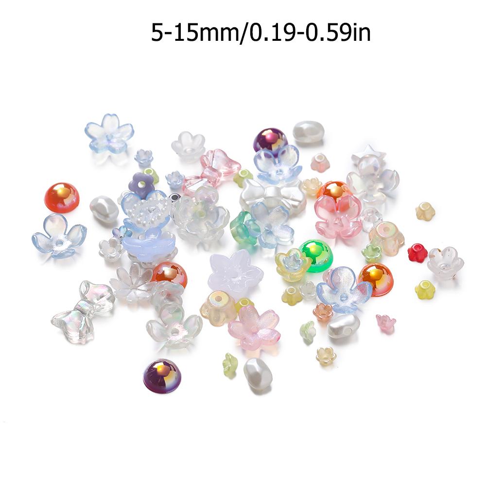 20g Acrylic Mixed Beads Colored Flower Star Shaped Spacer Loose Beads for DIY Jewelry Making Necklace Phone Chain Supplies