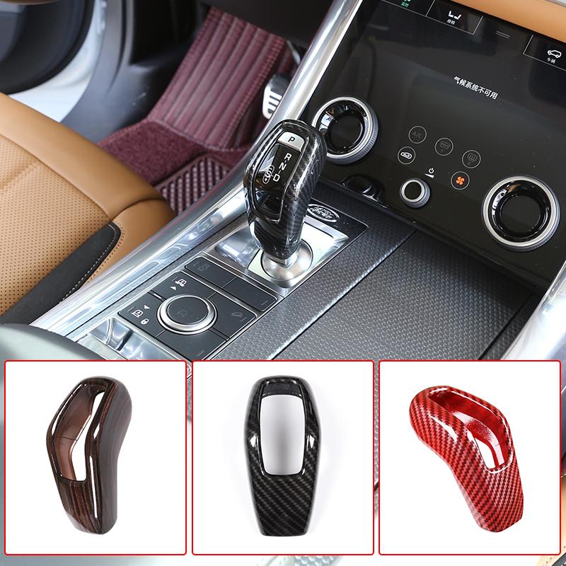 Car Gear Head Shift Knob Cover Trim ABS Carbon Fiber Auto Sticker For Land Range Rover Sport RR Sport 2018- Car Accessories