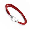4Red Lederarmband Argent 925 Sterling Silber Standard-Charmverschluss-Charm-Armbänder für Damen Passend für Charm-Perlen DIY-Schmuck