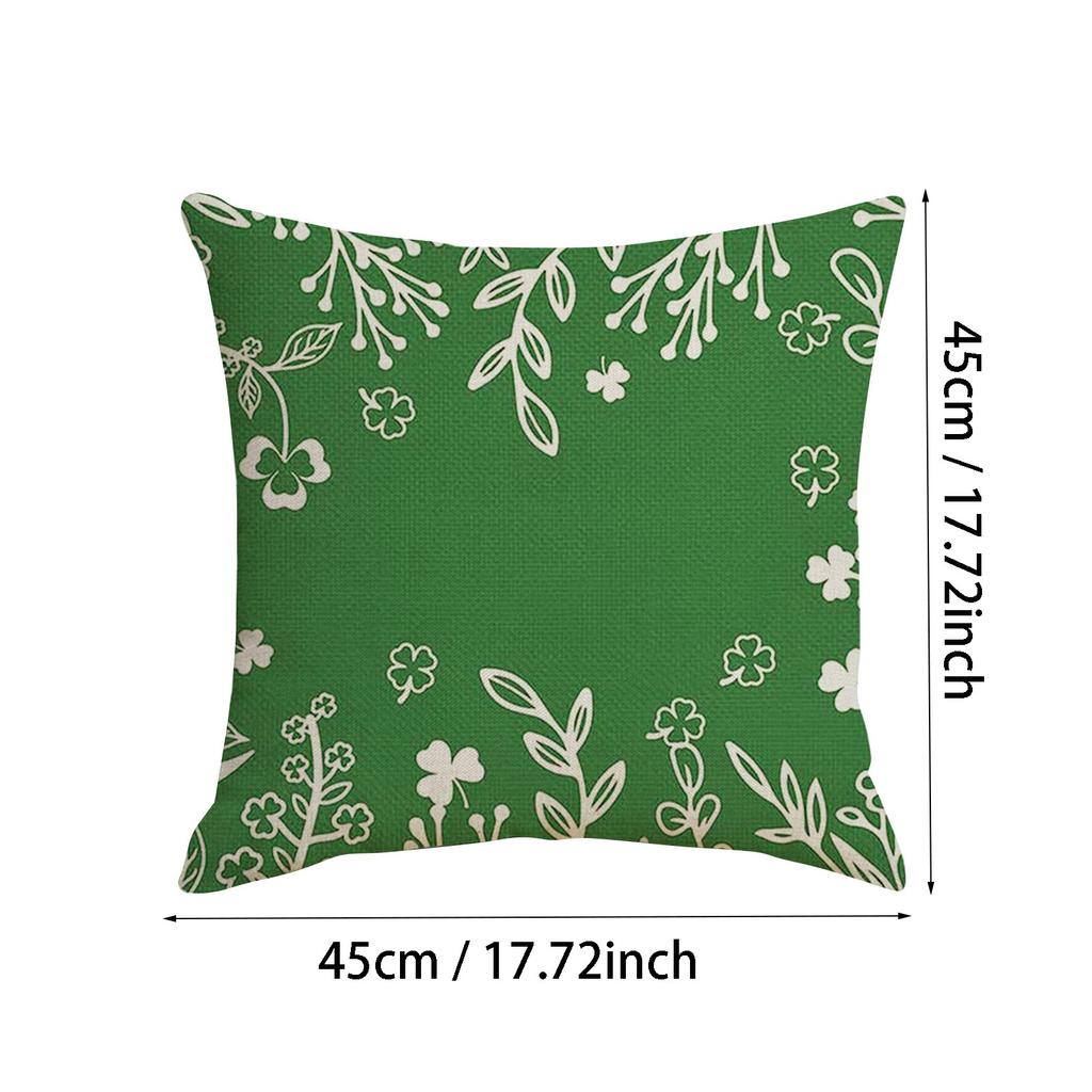 45x45cm St Patricks Day Decorations For Home Cushion Cover Clover Pillowcase Saint Patricks Irish Party Decorative Pillowcase