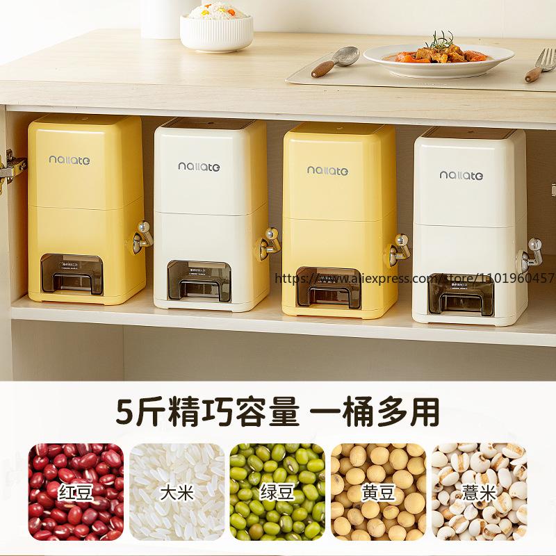 Measuring Rice Storage Bucket for Home Airtight Insect-Proof Moisture-Proof Grain Container -Multi-Purpose Organizer