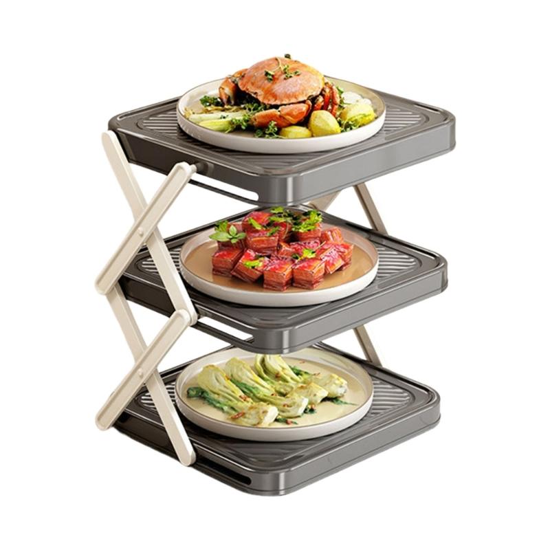Platzsparender ABS-Küchenregal mit herausnehmbaren Ebenen, ideal zur Organisation von Gewürzen, Gewürzen und Utensilien
