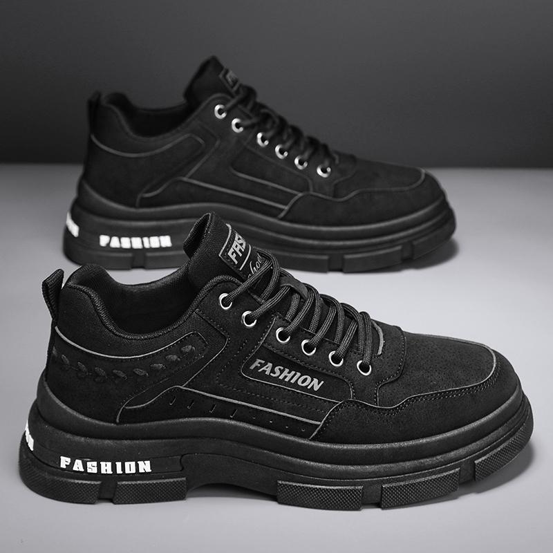 Men's Shoes With Thick Soles Height Increasing Sports Work Board Low Cut Martin Boots Casual Wear-resistant Workwear