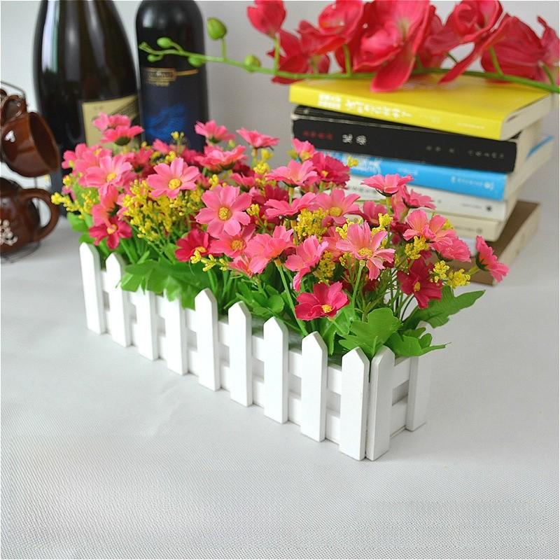 Home Living Artificial Plant Set With Wooden Fence For Wedding Decor And Photo Props