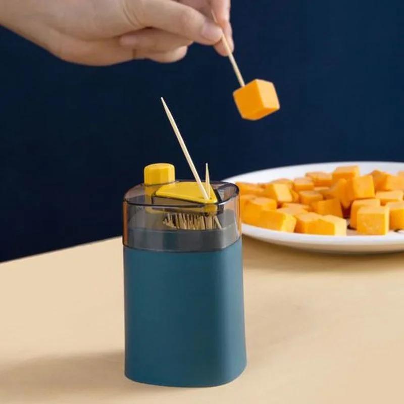 Creative Toothpick Living Room Dining Room Storage Box Automatic Pop-up Toothpick Box Household Push Toothpick Holder Dispenser