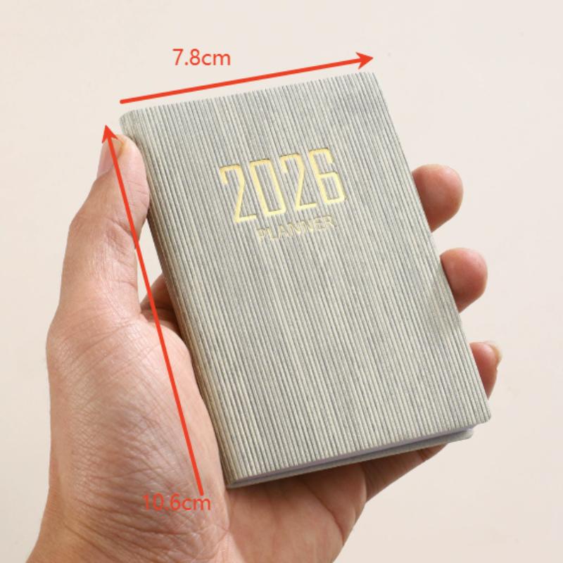 A7 2026 İngilizce Planlayıcı Kitap Mini Taşınabilir Cep Günlük Program Kitabı 60 Yaprak 120 Sayfa İnce Haftalık Takvim Günlüğü Gündem