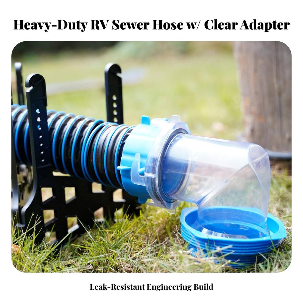RV Sewer Hose Kit Flexible with Adapter Low-Profile for Motorhomes