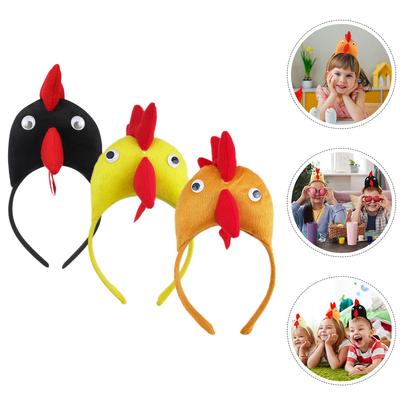 3 Pcs Headband Rooster For Cosplay Decorate Easter Headdress Pp Cotton Costume Headbands Animal
