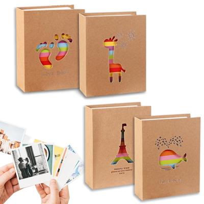 Φωτογραφικό Άλμπουμ Μεγάλης Χωρητικότητας, 400 Φωτογραφίες, Σετ 4 Τεμαχίων, 100 Φωτογραφίες ανά Άλμπουμ, Στυλ με Θήκες Kraft, Ημερολόγιο Ανάπτυξης Παιδιών, Οργανωτής Φωτογραφιών, Χαριτωμένο Δώρο
