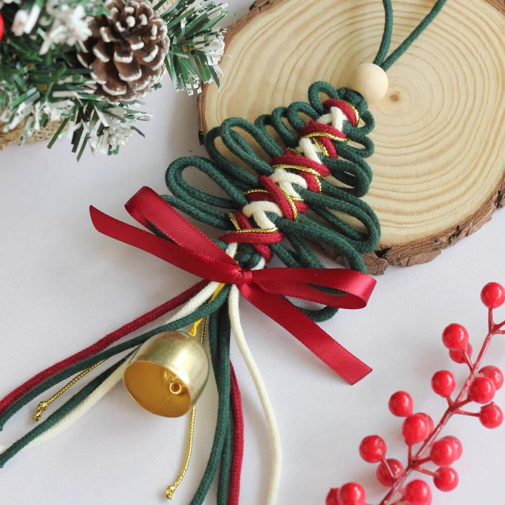 Handmade Woven Cotton Christmas Pendant Ornament for Windows and Cars