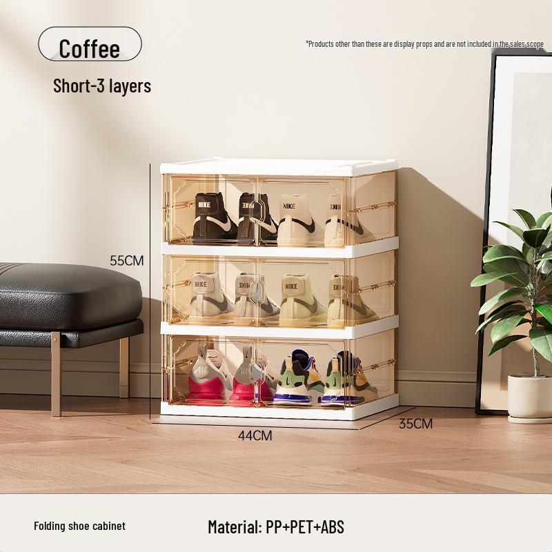 Магнитный двухрядный прозрачный ящик для хранения обуви - Утолщенный многослойный складной шкаф для обуви 4436 CM 6640₽