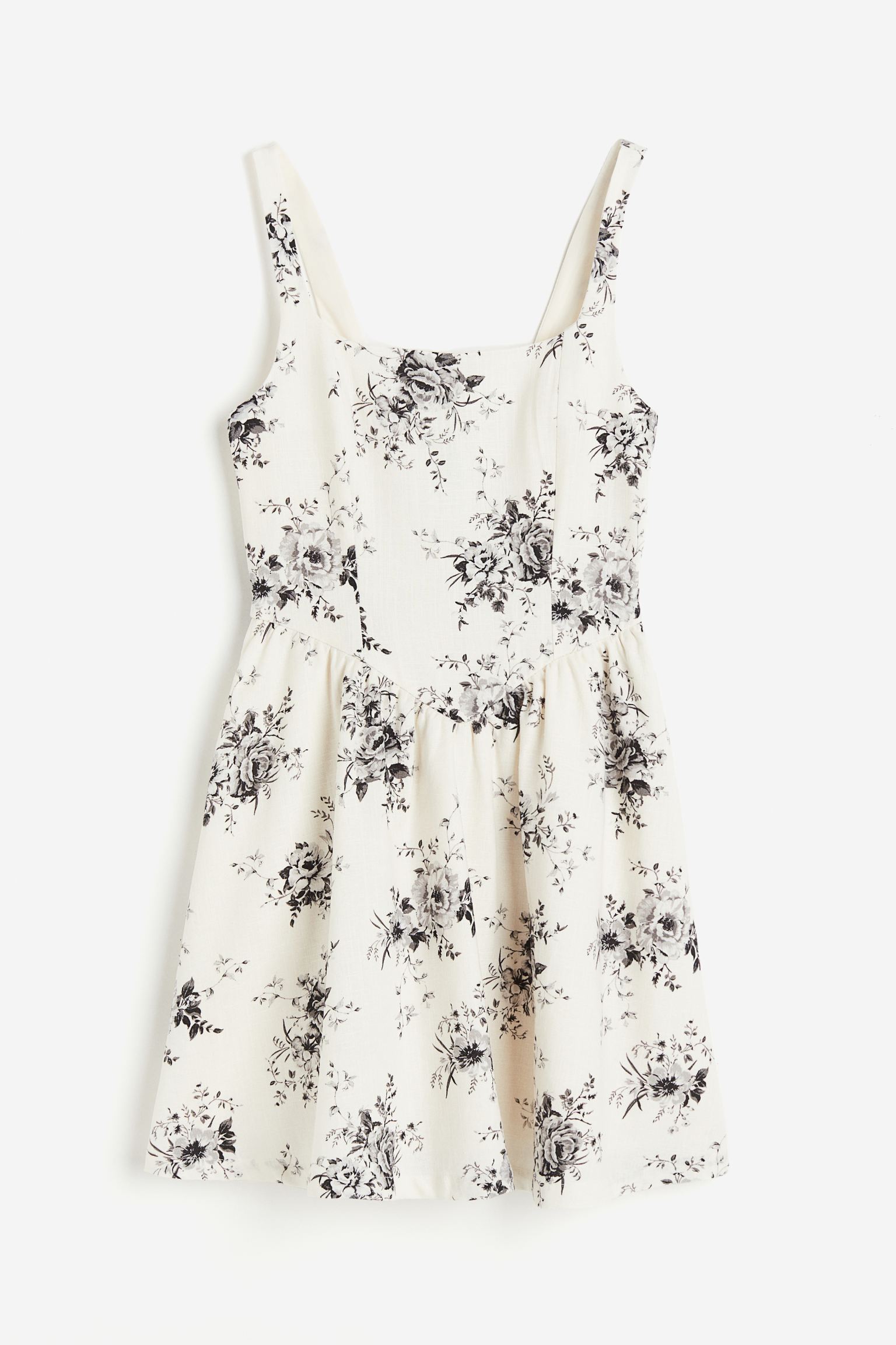 

Linen-blend flared-skirt dress