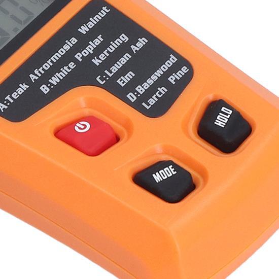Wood Moisture Meter High Accuracy 4 Modes Orange Moisture Detector for Medicinal Building Materials Paper Cartons