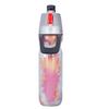 PE Misting Water Bottle Spray Mist Sports Water Bottle Reusable Cooling Drinking Bottle with Double Wall Insulation Carry Loop Red