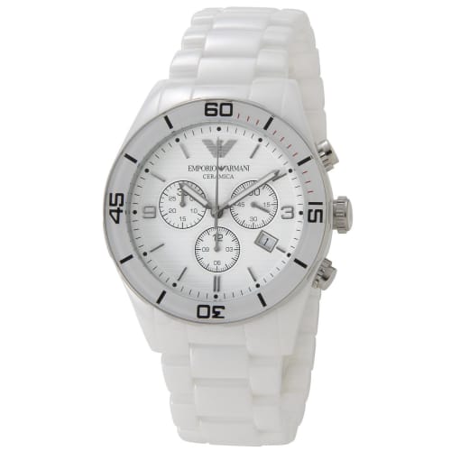 

EMPORIO ARMANI Men s Ceramica White Chronograph AR1424