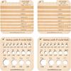 4Pcs Wood Knitting Needle Gauge And Ruler Square Wood Spinning Control Card Knitting Tool For Spinners Yarn Measuring Tools