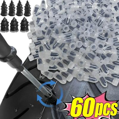 60Pcs Car Motorcycle Vacuum Tyre Repair Nails Truck Scooter Bike Tire Puncture Repair Tools Rubber Metal Nails Accessories