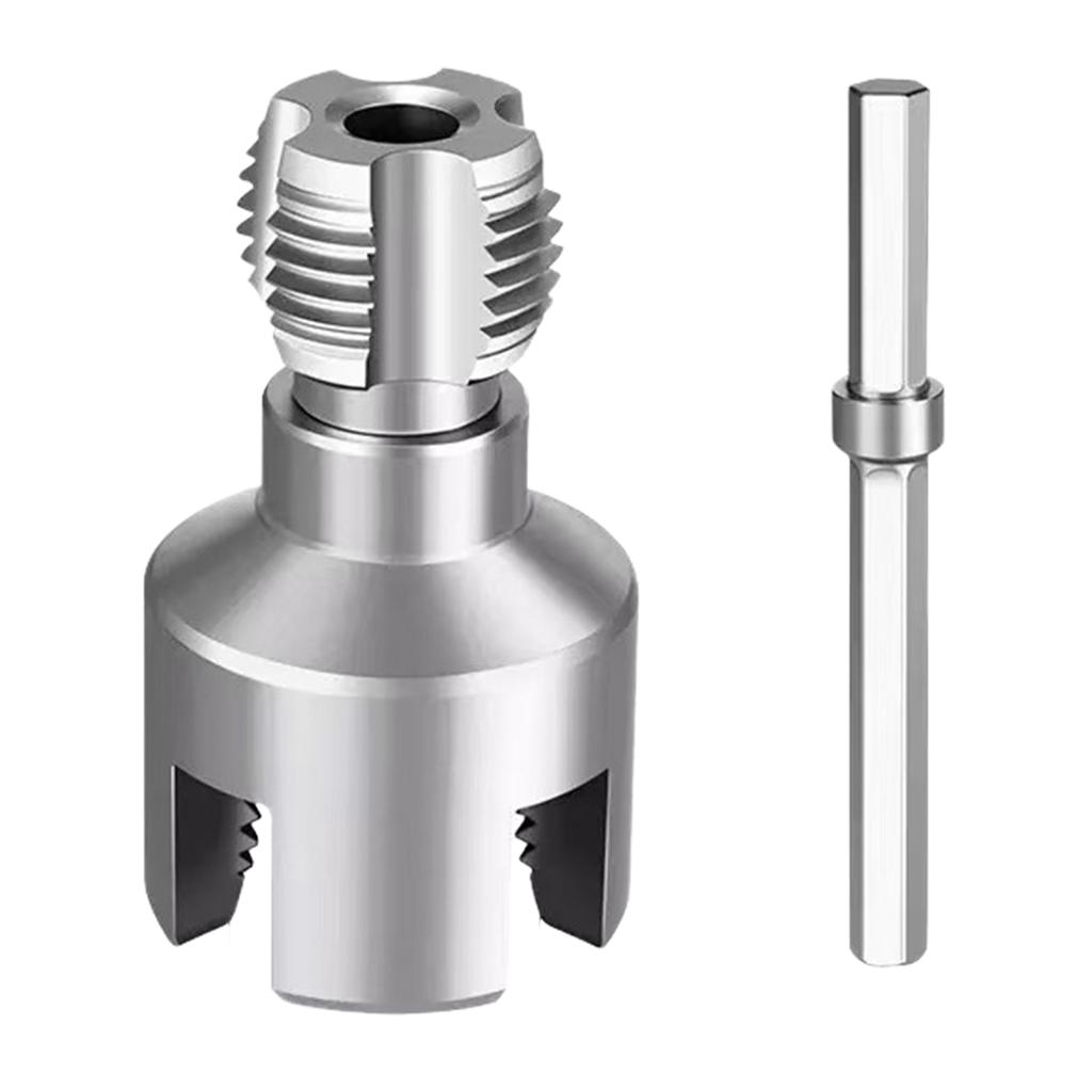 Integrated Internal & External Pipe Threading Tool 1/2in 3/4in 1in Dual-Function PVC Pipe Threader Kit for Electric Drill
