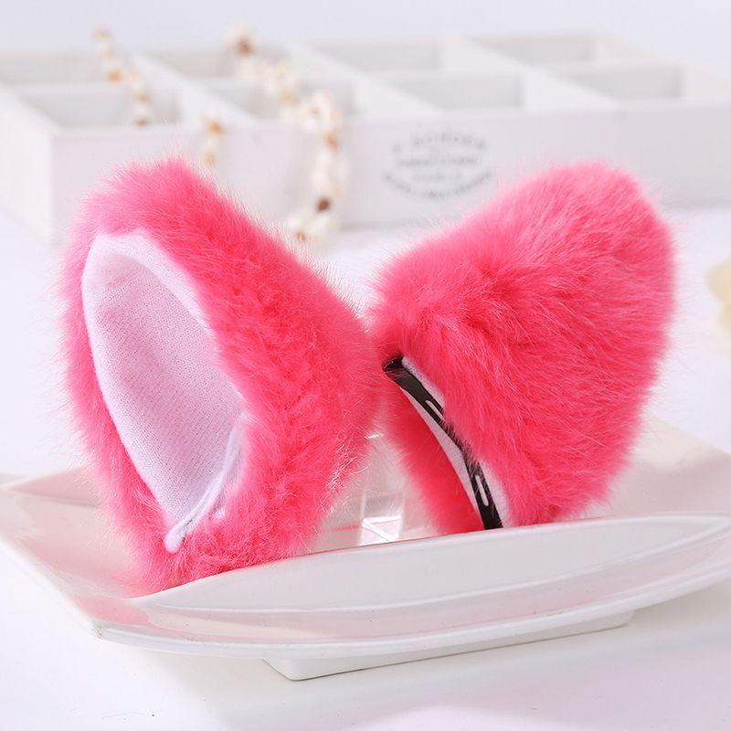 Luxurious Faux Fur Cat Fox Long Fur Ears Costume Hair Clip For Halloween Cosplay Parties