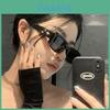 Trendy Square Sunglasses With Black Frame And Black Lens