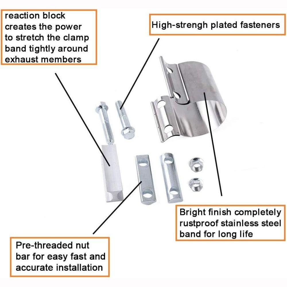 Stainless Steel Pipe Connection Hoop 40/45/50/55/57/60/63mm Exhaust Clamp  Vehicle Exhaust Repair