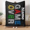 Custom Name Game Controller Theme Printed Blanket - Perfect for Couch, Bed, Travel & Outdoor Use | Machine Washable, Cozy & Durable.