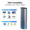 M.2 SSD Enclosure NVMe SATA Aluminum Alloy Dual Protocol M2 SSD Case 10Gbps USB 3.1 SSD Box Tool Free Laptop Computer