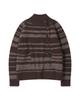 THEMUSEUMVISITOR Stripe Knit Zipup (Brown)