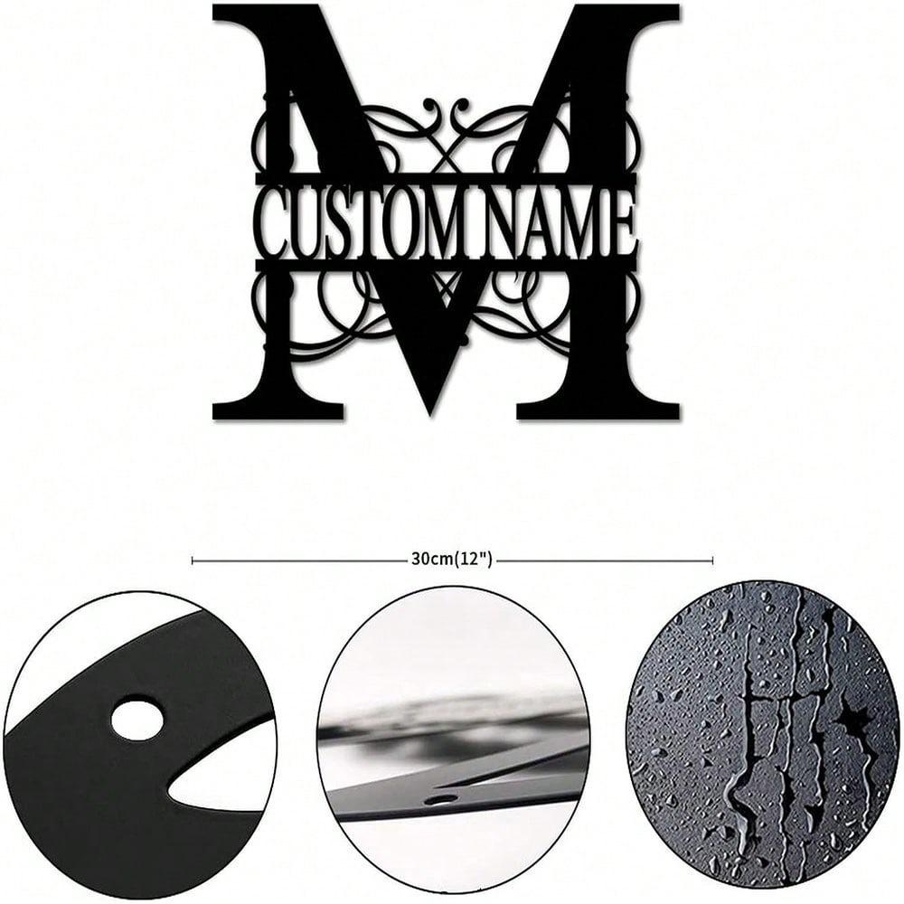 Personalized Metal Wall Art Custom Initials Family Name Light Beam Design Iron Steel Decor Home Porch Garden Gift Birthday