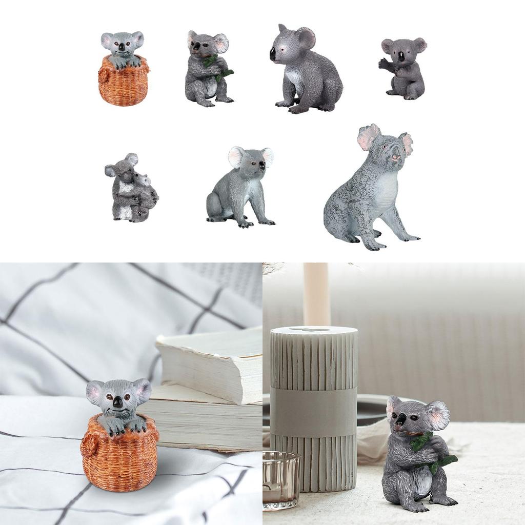 Miniature Australian Animal Koala Bear Figurine for Bath Toys DIY Landscaping Teaching Aids Photo Props Party Decoration
