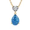 Jewelry Temperament Warm Sun Water Drop Necklace Ice Flower Cut Zirconium Platinum Plated 925 Silver Pendant Necklace