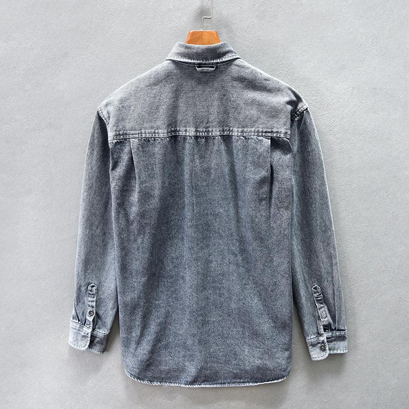 Spring Autumn  Fashion Men Shirts  Retro Washed Casual Denim Shirt Men Vintage Designer Leisure Cotton  Shirts