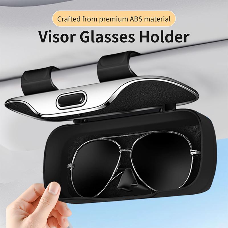 For Opel Car Sunglasses Holder, ABS Visor Glasses Case Clip Carbon Fiber Texture Car Sun Visor Glasses Box Storage