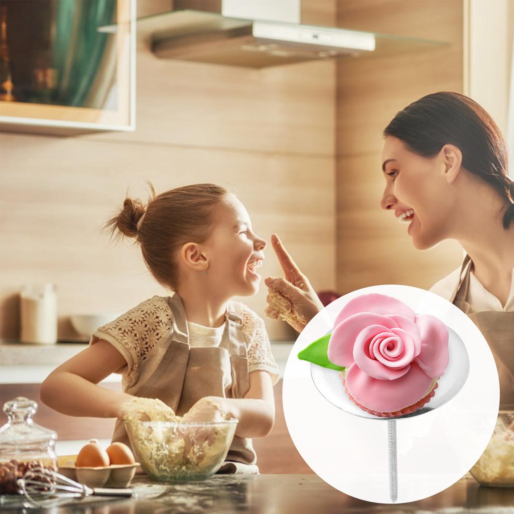 4 Pcs Stainless Steel Cake Flower Decorating Nails Baking Tools Cupcake Decor Supplies Sugar Paste Petal Molds Wedding Party