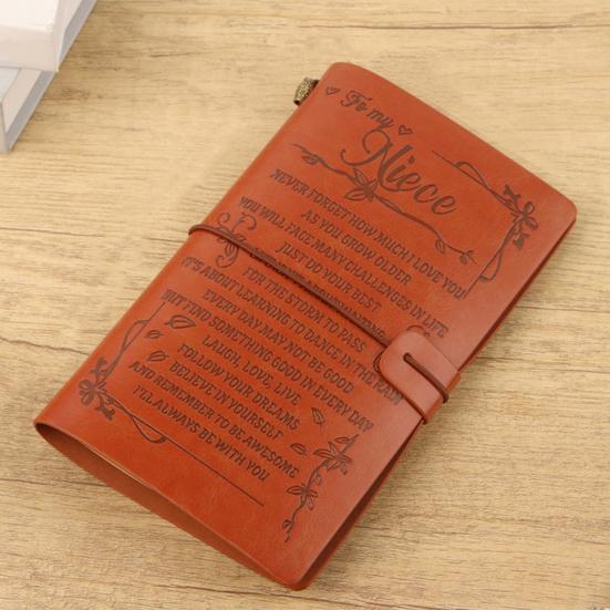Journal Notebook Loose-Leaf Refillable Faux Leather Cover with Elastic Strap